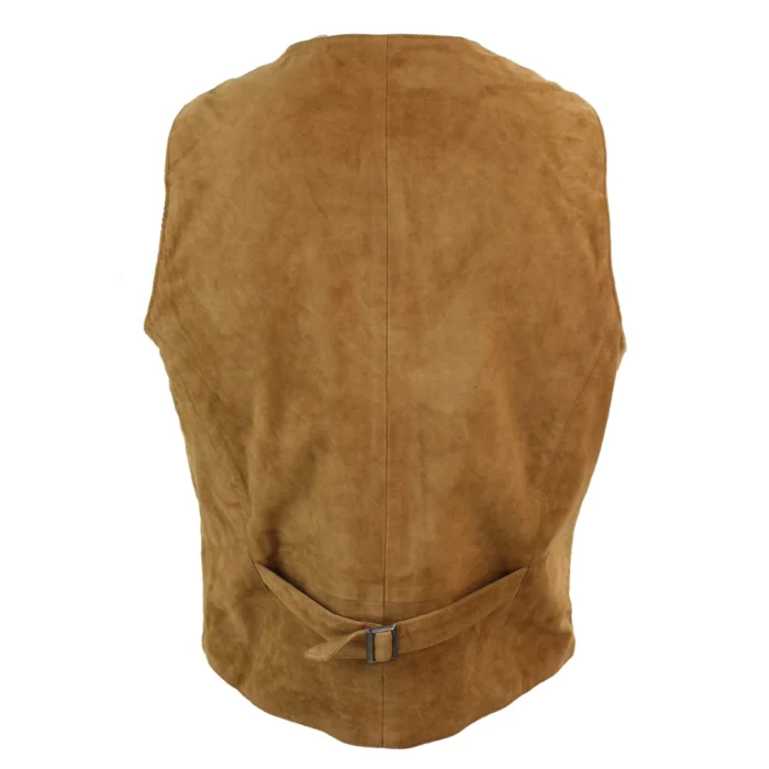 Mens Waistcoat Gilet Real Genuine Suede Leather Retro Vintage Western Vest - Image 9