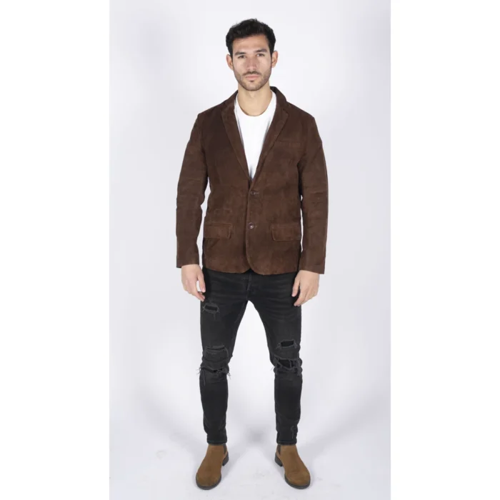 Mens Genuine Suede Blazer Style Jacket Leather Mens Classic VIntage Smart Casual - Image 7