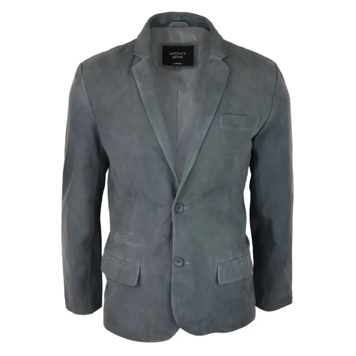 Mens Genuine Suede Blazer Style Jacket Leather Mens Classic VIntage Smart Casual - Image 11