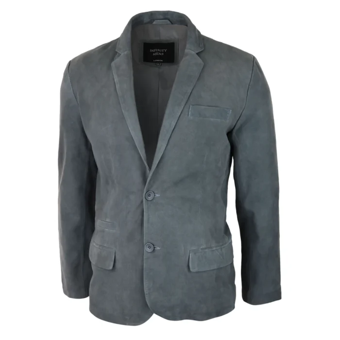 Mens Genuine Suede Blazer Style Jacket Leather Mens Classic VIntage Smart Casual - Image 15