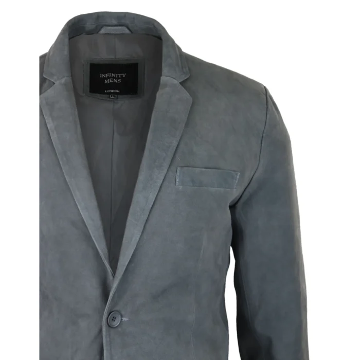 Mens Genuine Suede Blazer Style Jacket Leather Mens Classic VIntage Smart Casual - Image 14