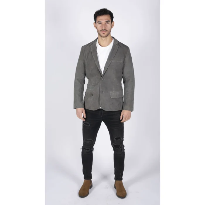 Mens Genuine Suede Blazer Style Jacket Leather Mens Classic VIntage Smart Casual - Image 12