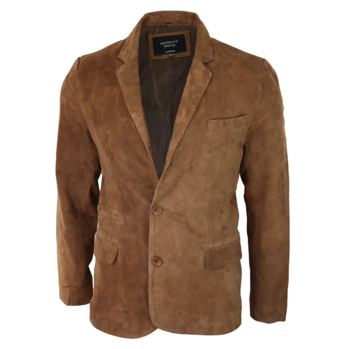 Mens Genuine Suede Blazer Style Jacket Leather Mens Classic VIntage Smart Casual - Image 20
