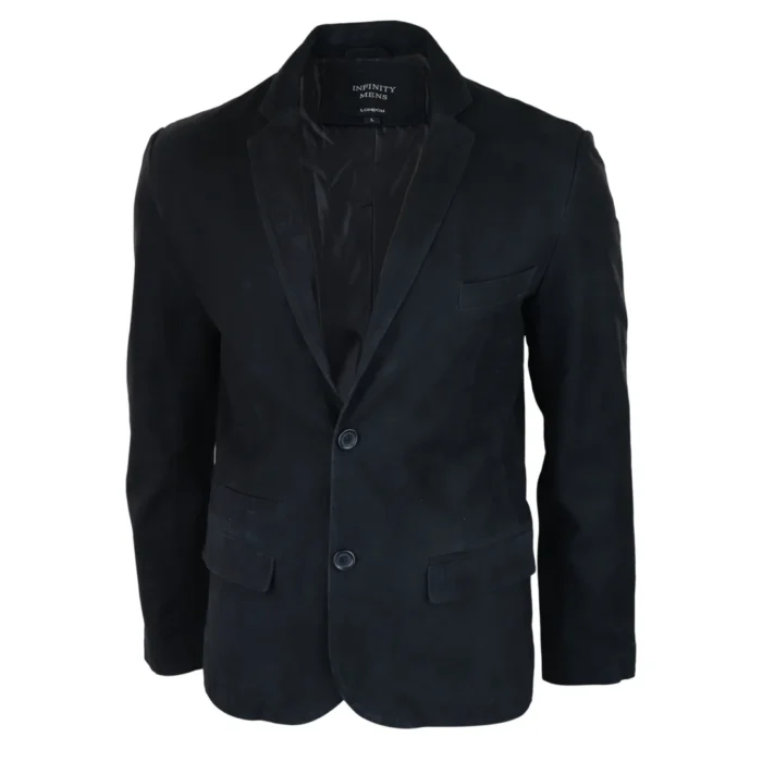 Mens Genuine Suede Blazer Style Jacket Leather Mens Classic VIntage Smart Casual - Image 2