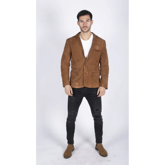 Mens Genuine Suede Blazer Style Jacket Leather Mens Classic VIntage Smart Casual - Image 17