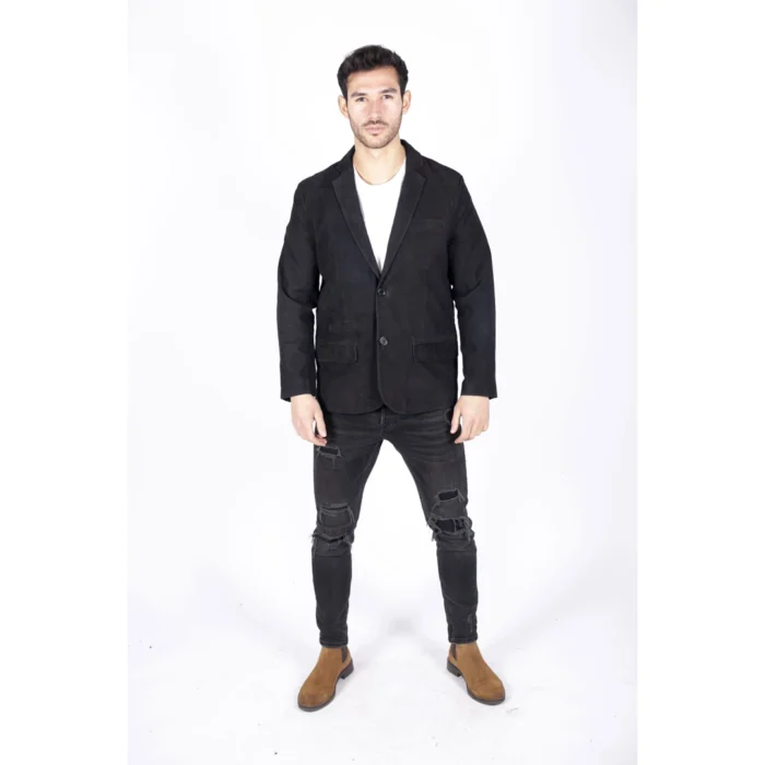 Mens Genuine Suede Blazer Style Jacket Leather Mens Classic VIntage Smart Casual - Image 3