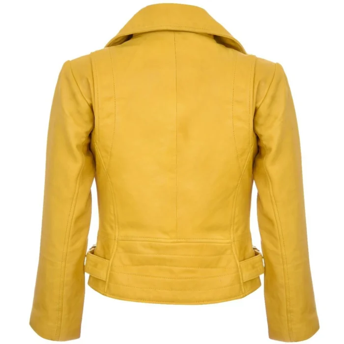 Ladies Women Genuine Real Leather Slim Fit Black Biker Jacket - Image 14
