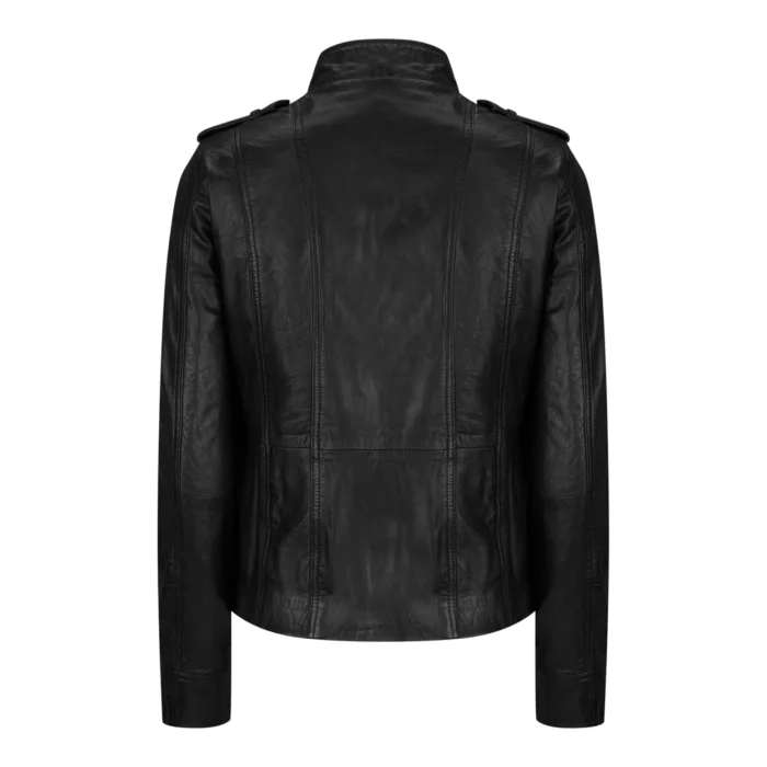 Ladies Women Genuine Real Leather Slim Fit Yellow Green Pink Biker Jacket - Image 4