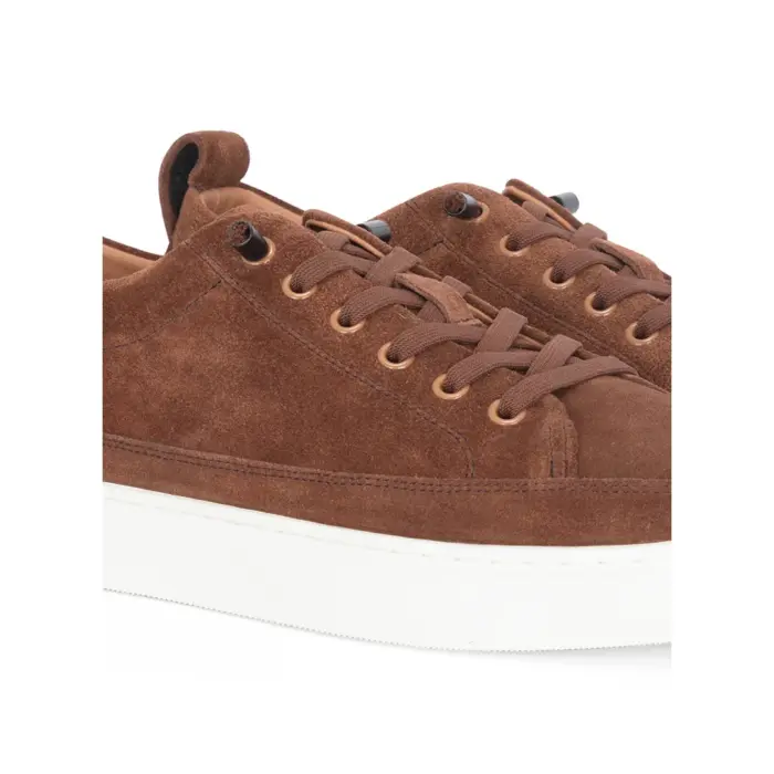 Josh - Men's Brown Suede Leather Trainers - Image 6