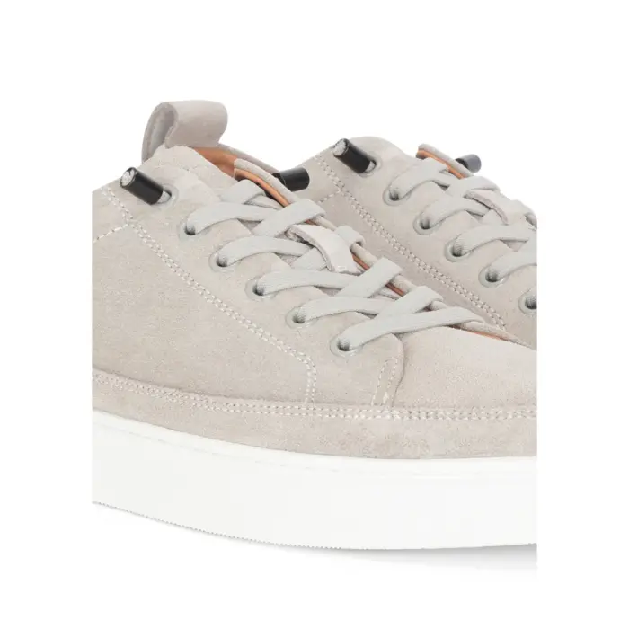 Josh - Men's Grey Suede Leather Trainers - Image 2