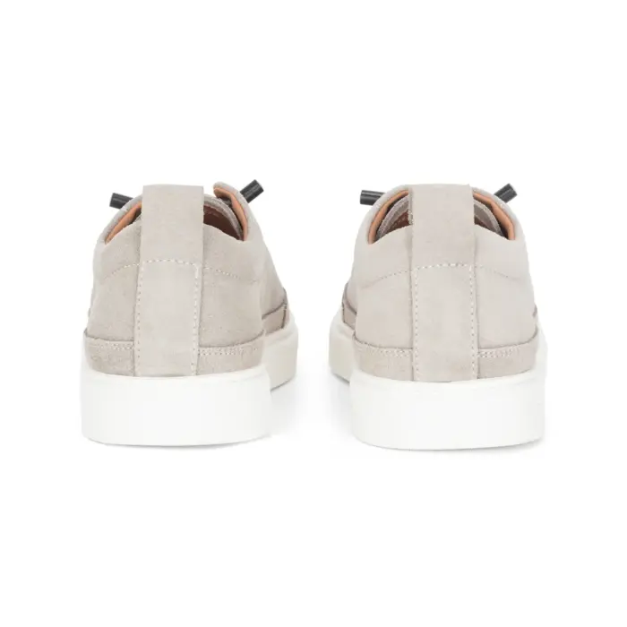 Josh - Men's Grey Suede Leather Trainers - Image 5