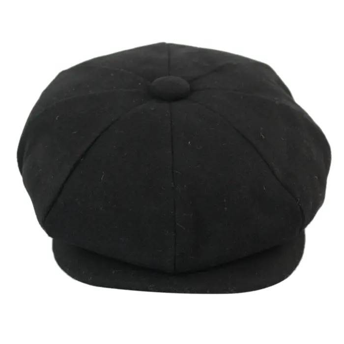 Mens Tweed Newsboy Cap Blinders Baker Boy Flat Grandad Hat 8 Panel Plain - Image 1