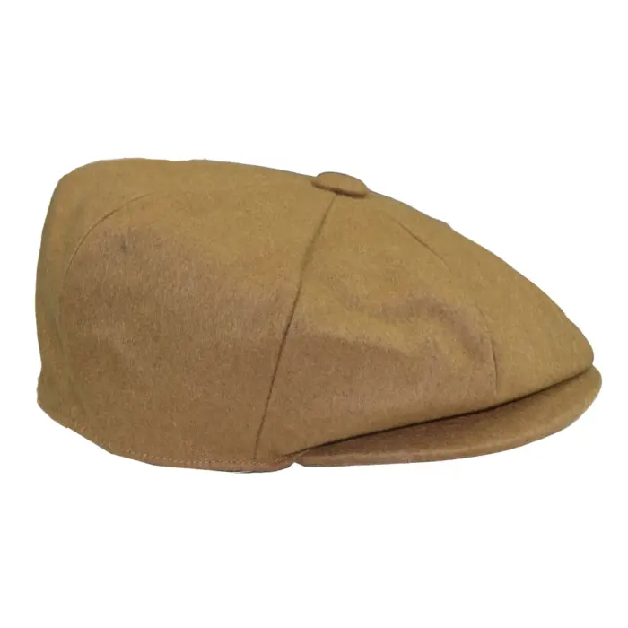 Mens Tweed Newsboy Cap Blinders Baker Boy Flat Grandad Hat 8 Panel Plain - Image 7