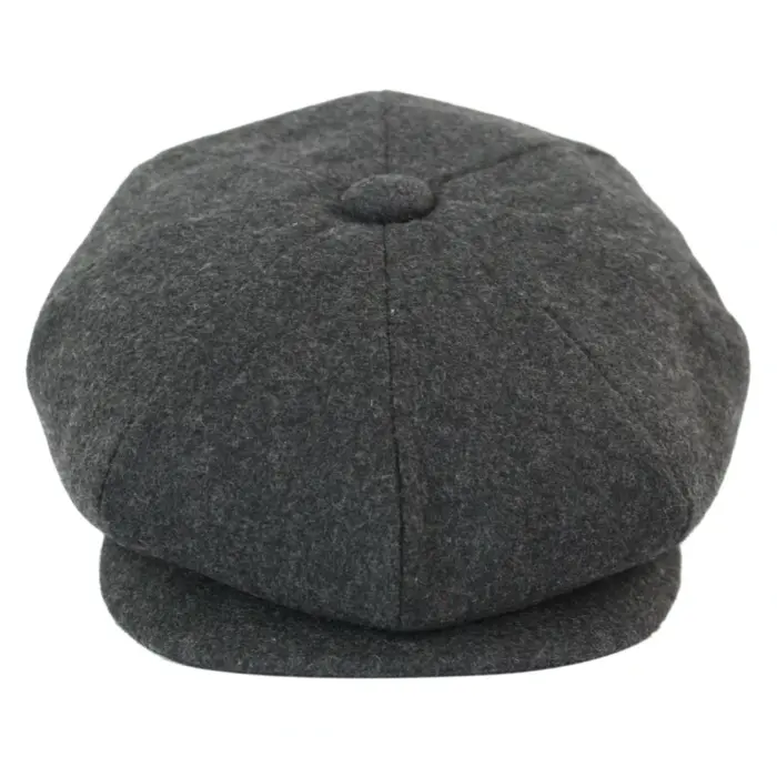 Mens Tweed Newsboy Cap Blinders Baker Boy Flat Grandad Hat 8 Panel Plain - Image 9