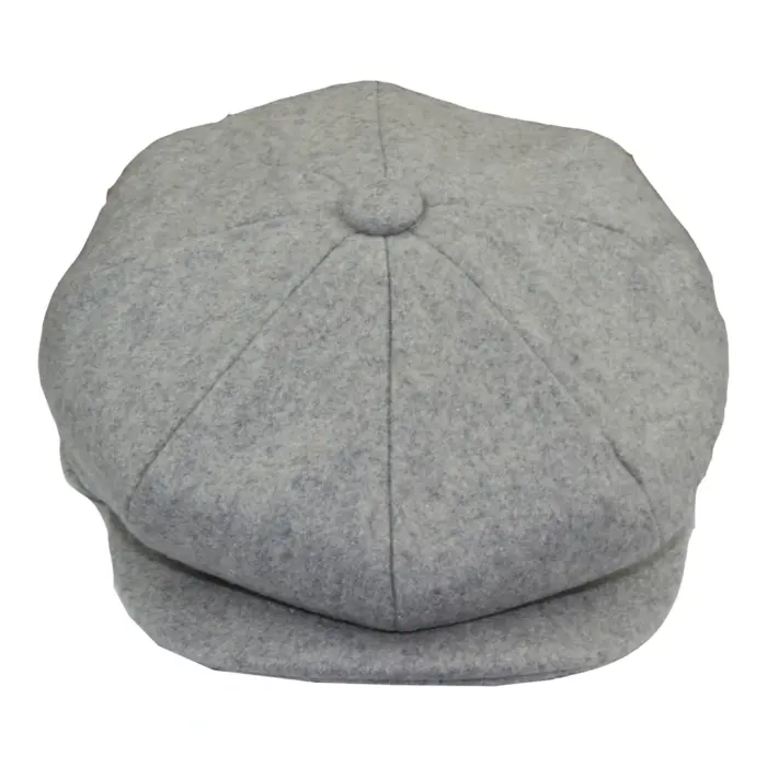 Mens Tweed Newsboy Cap Blinders Baker Boy Flat Grandad Hat 8 Panel Plain - Image 17