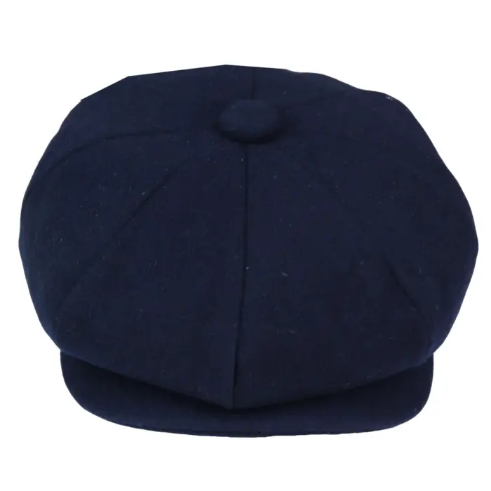 Mens Tweed Newsboy Cap Blinders Baker Boy Flat Grandad Hat 8 Panel Plain - Image 21
