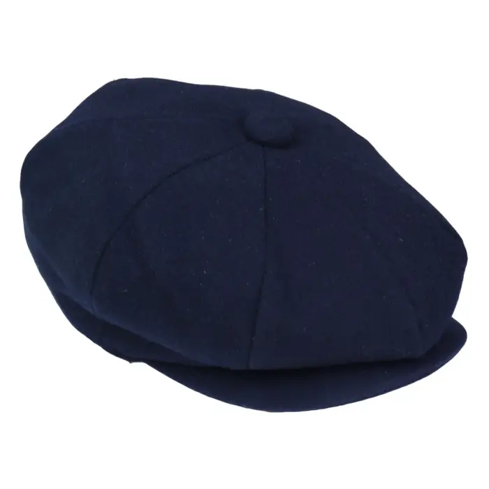 Mens Tweed Newsboy Cap Blinders Baker Boy Flat Grandad Hat 8 Panel Plain - Image 22