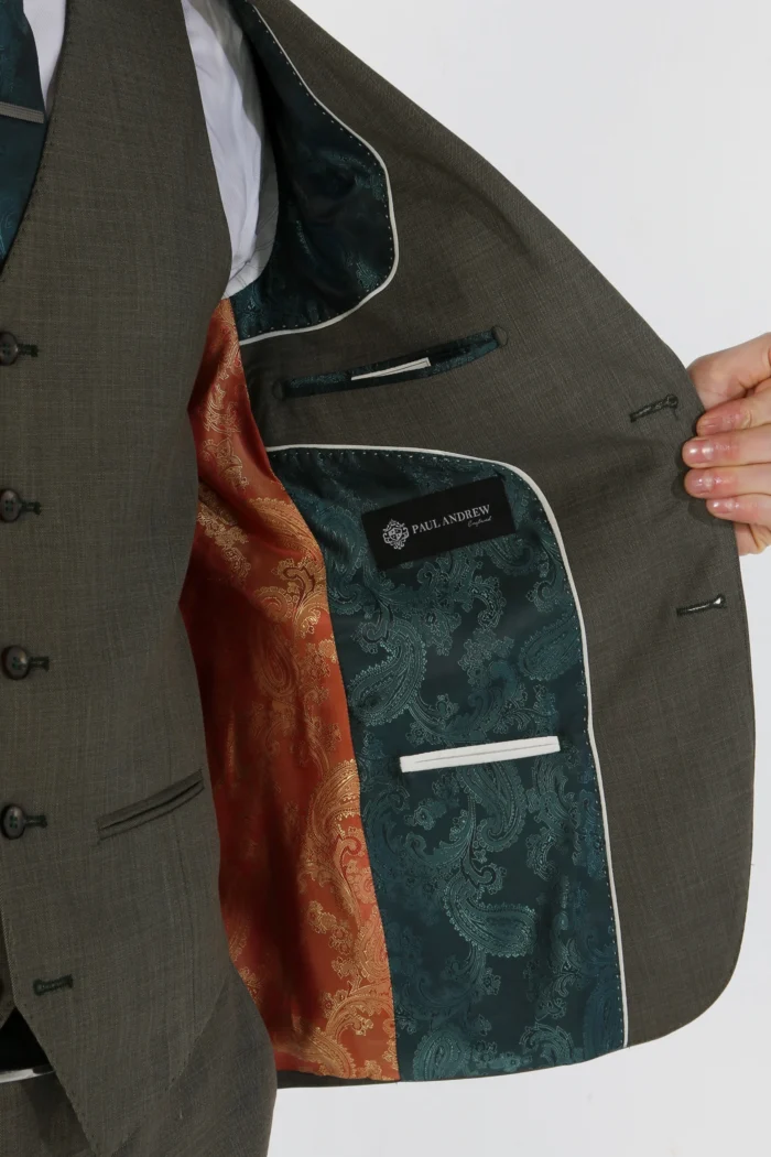 Men's Suit 3 Piece Sage Green Tailored Fit Summer Wedding - Image 5