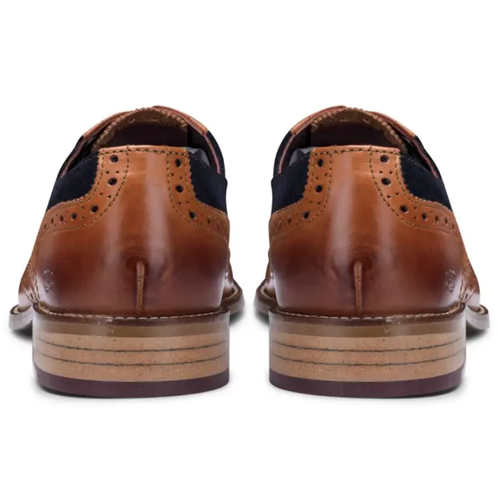 Mens Real Leather Shoes Brogues 1920s Suede Tweed Laced Smart Formal - Image 5