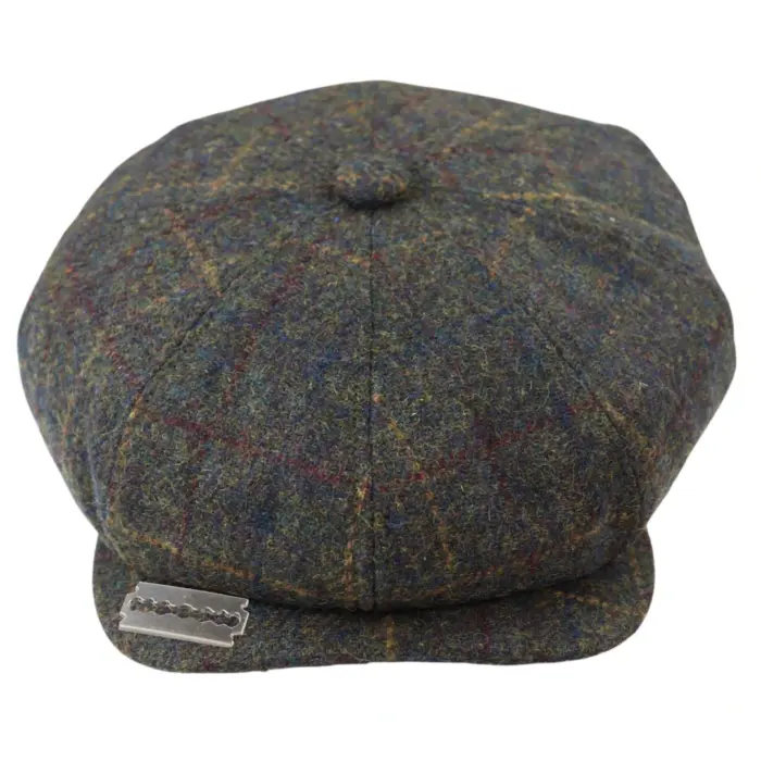 Mens 8 Panel Razor Baker Boy Hat Wool Tweed Blinders Newsboy Flat Cap Check - Image 5