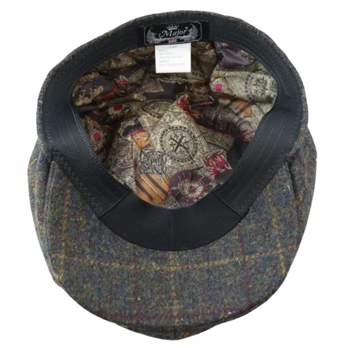 Mens 8 Panel Razor Baker Boy Hat Wool Tweed Blinders Newsboy Flat Cap Check - Image 8