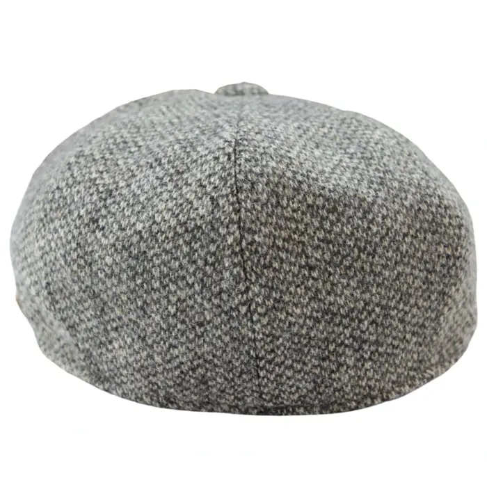 Mens 8 Panel Baker Boy Cap Shelby Hat Wool VIntage Tweed Classic Light Grey Razor - Image 6