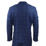 Mens Marc Darcy 3 Piece Suit Blue Prince Of Wales Black Check Vintage Retro - Image 8