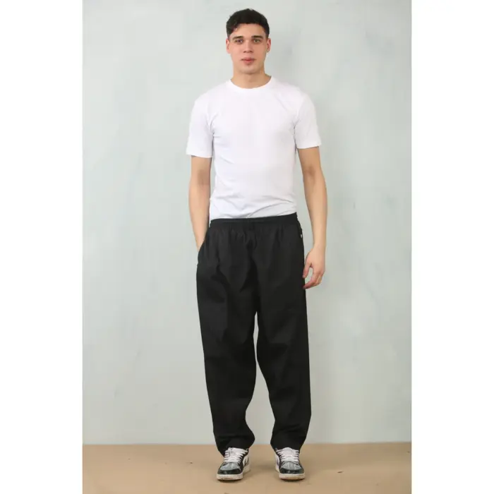 Men's Black Comfort Thobe Trousers Pants Lounge Elasticated Zip Pockets Premium Quality - Image 2