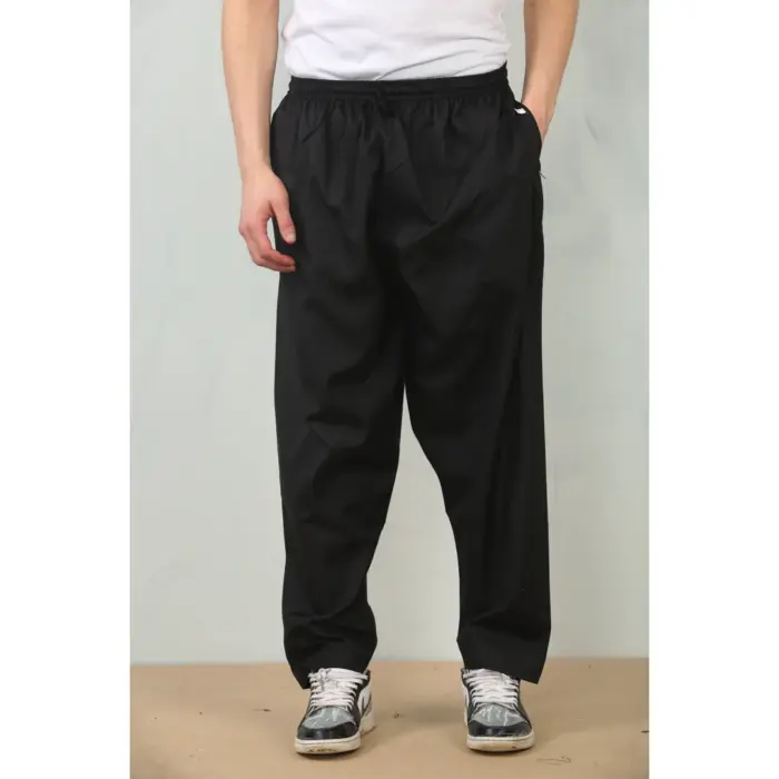 Men's Black Comfort Thobe Trousers Pants Lounge Elasticated Zip Pockets Premium Quality - Image 4
