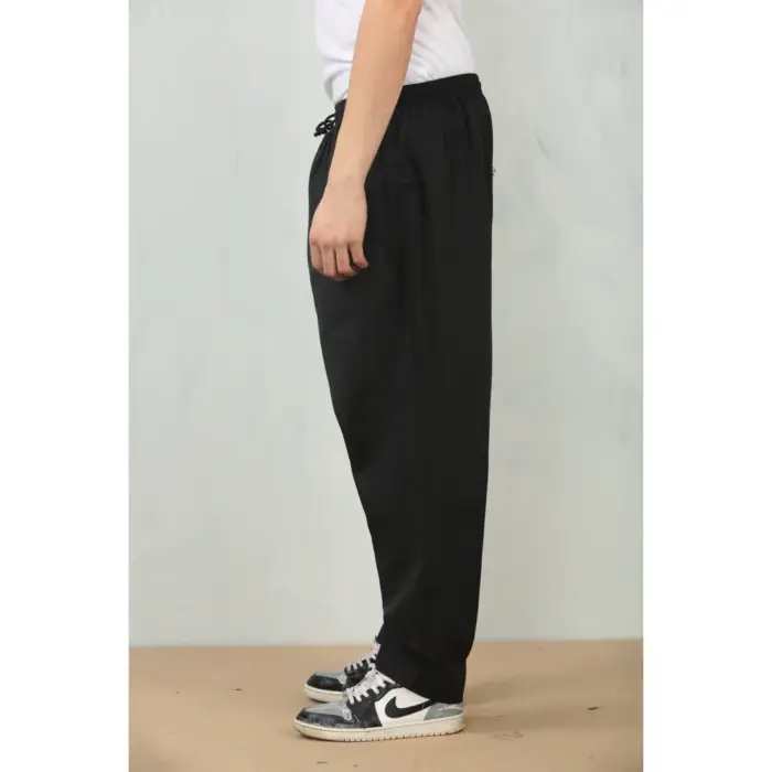 Men's Black Comfort Thobe Trousers Pants Lounge Elasticated Zip Pockets Premium Quality - Image 3