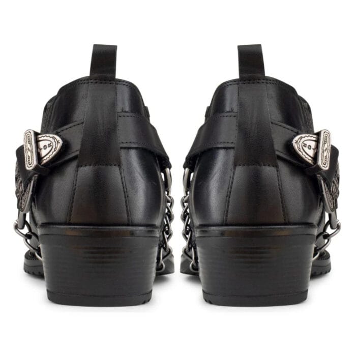 Mens Real Leather Croc Cowboy Riding Shoes Belt Chain Western Cuban Heel Dancing - Image 4