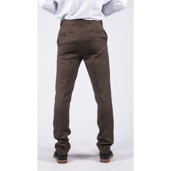 Mens Black Tweed Trousers Check Vintage 1920s Gatsby Blinders Tailored Fit Grey Blue - Image 7