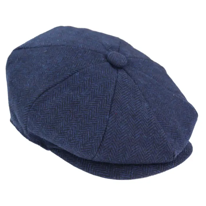 Mens Tweed Newsboy Peaky Blinder Baker Boy Razor Flat Cap Grandad Hat 8 Panel - Image 2