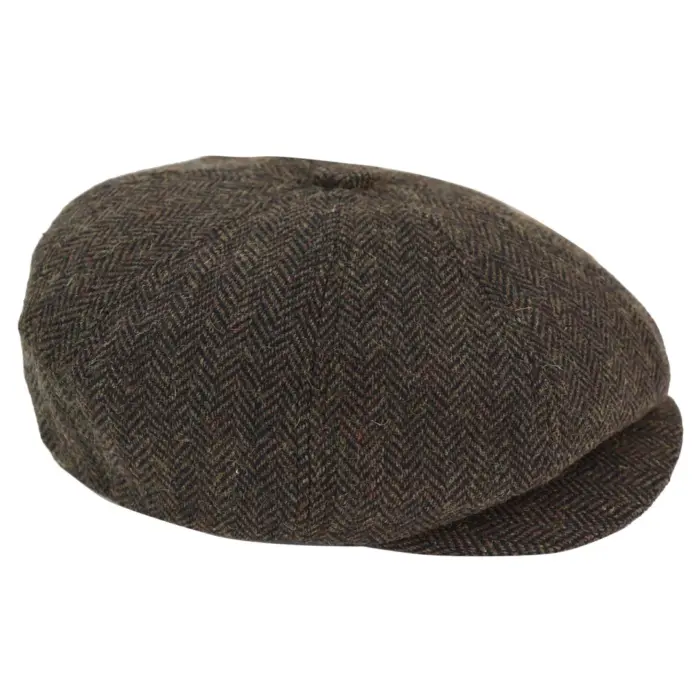 Mens Tweed Newsboy Peaky Blinder Baker Boy Razor Flat Cap Grandad Hat 8 Panel - Image 7