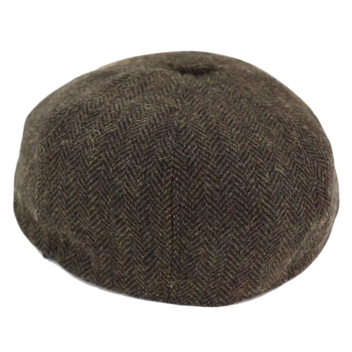Mens Tweed Newsboy Peaky Blinder Baker Boy Razor Flat Cap Grandad Hat 8 Panel - Image 8
