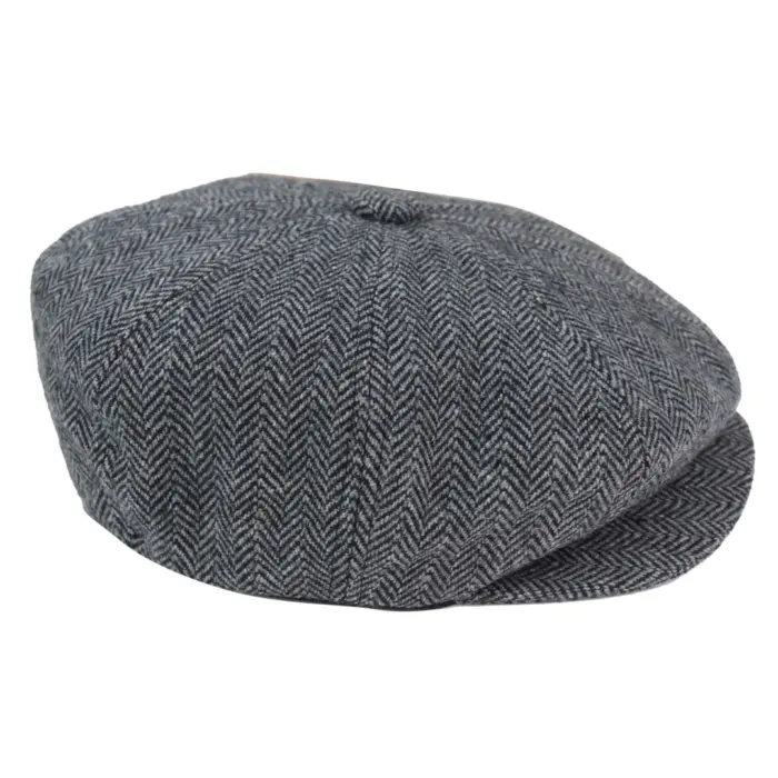 Mens Tweed Newsboy Peaky Blinder Baker Boy Razor Flat Cap Grandad Hat 8 Panel - Image 23