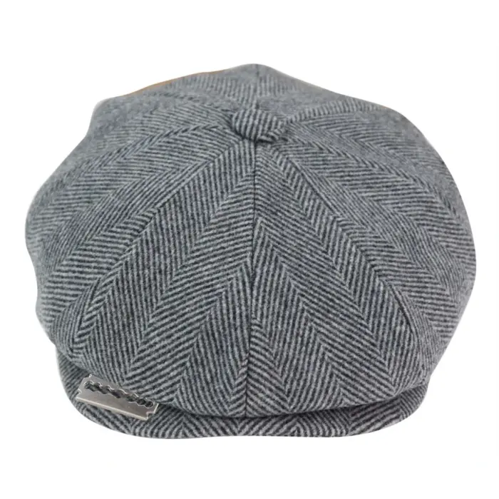 Mens Tweed Newsboy Peaky Blinder Baker Boy Razor Flat Cap Grandad Hat 8 Panel - Image 9