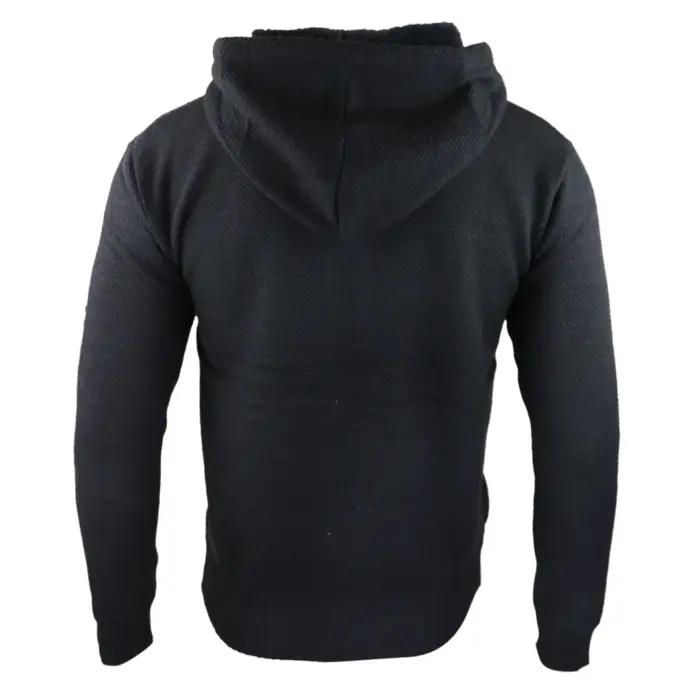 Mens Hoodie Jumper Jacket Fleece Fur Lined Top Knitted Warm Winter Casual Zipped - Image 2