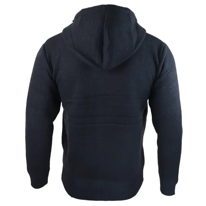 Mens Hoodie Jumper Jacket Fleece Fur Lined Top Knitted Warm Winter Casual Zipped - Image 14