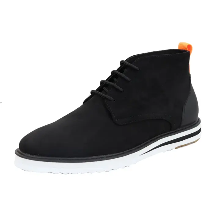 Men's Lace Up Suede Desert Ankle Boots Black Green - Image 1