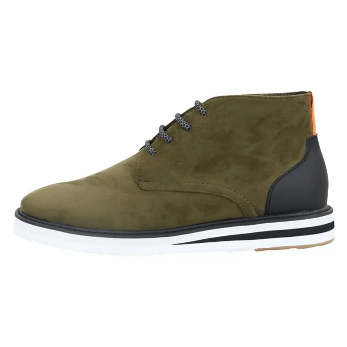 Men's Lace Up Suede Desert Ankle Boots Black Green - Image 5