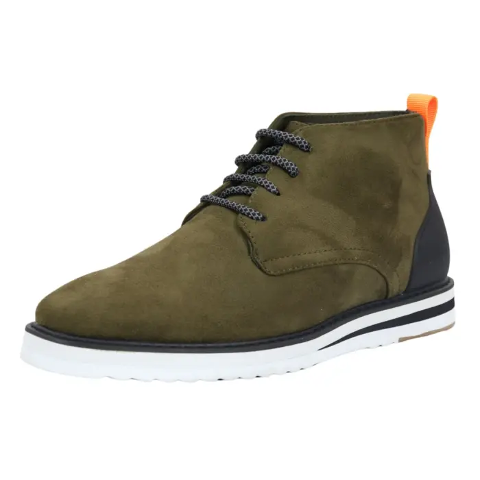 Men's Lace Up Suede Desert Ankle Boots Black Green - Image 8