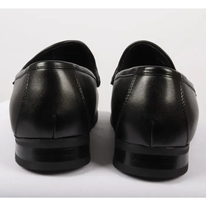 Men's Leather Lined Slip On Gold Buckle Loafers - Image 5