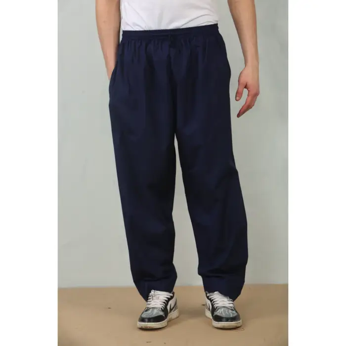 Men's Navy Comfort Thobe Trousers Pants Lounge Elasticated Zip Pockets Premium Quality - Image 6