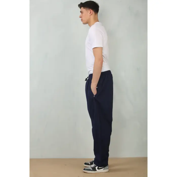 Men's Navy Comfort Thobe Trousers Pants Lounge Elasticated Zip Pockets Premium Quality - Image 5