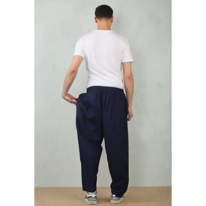 Men's Navy Comfort Thobe Trousers Pants Lounge Elasticated Zip Pockets Premium Quality - Image 4