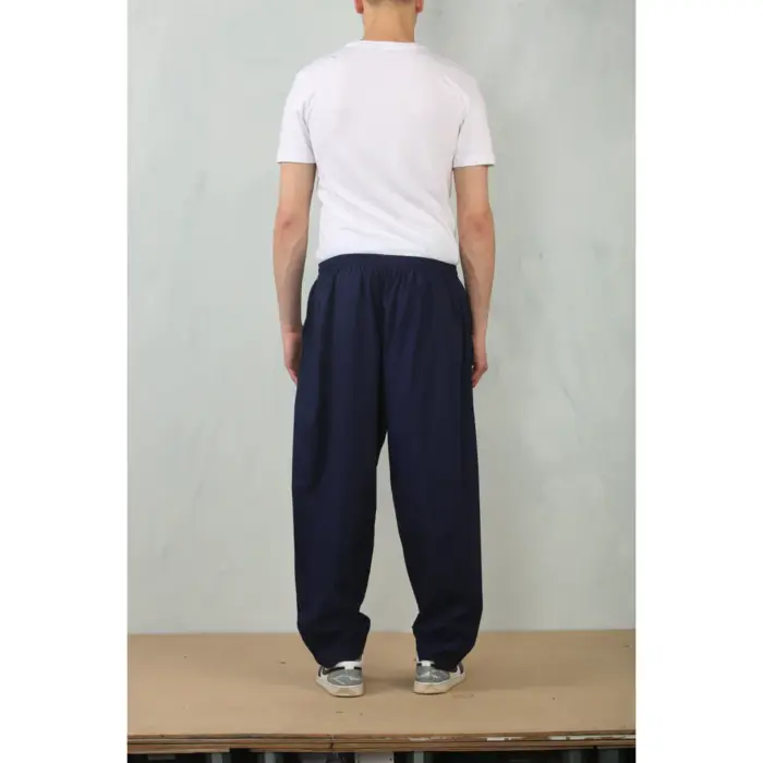 Men's Navy Comfort Thobe Trousers Pants Lounge Elasticated Zip Pockets Premium Quality - Image 3