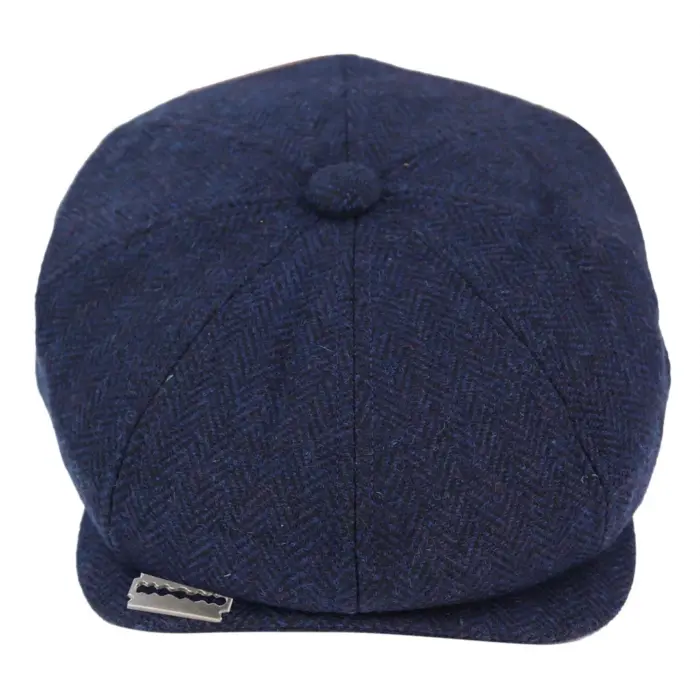 Mens Tweed Newsboy Peaky Blinder Baker Boy Razor Flat Cap Grandad Hat 8 Panel - Image 13