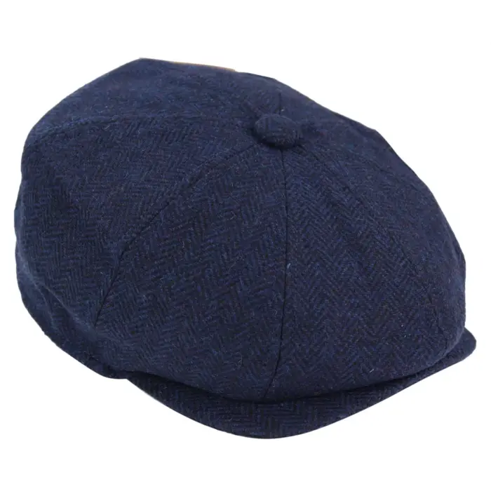 Mens Tweed Newsboy Peaky Blinder Baker Boy Razor Flat Cap Grandad Hat 8 Panel - Image 14