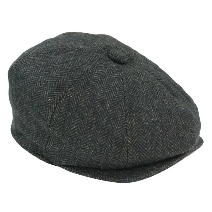 Mens Tweed Newsboy Peaky Blinder Baker Boy Razor Flat Cap Grandad Hat 8 Panel - Image 18